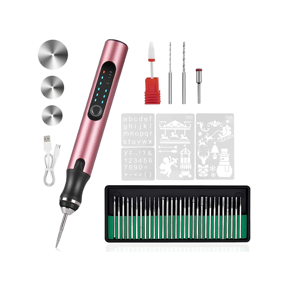 Electric Engraving Pen With 37 Bits, Rechargeable Cordless Machine, Diy Engraver For Wood Glass Stone Carving 4852694759124