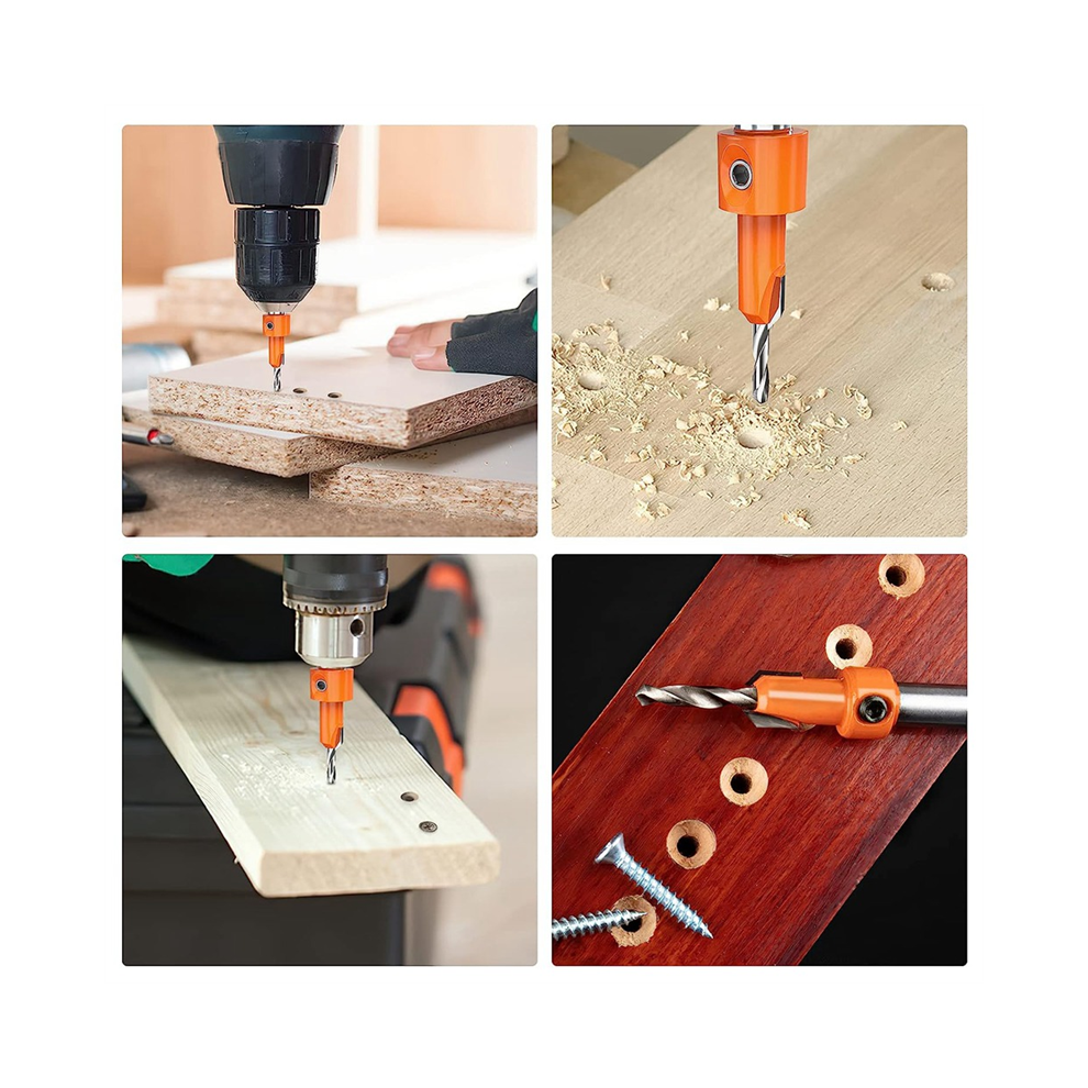 Countersink Drill Bit, 5Pcs Quick Change 8Mm Adjustable Bit Set With Replaceable Bits 4852694759445