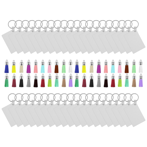 160Pcs Sublimation Blanks Keychain Set Μπρελόκ Φούντες μεταφοράς θερμότητας MDF Blank-Rectangle 2