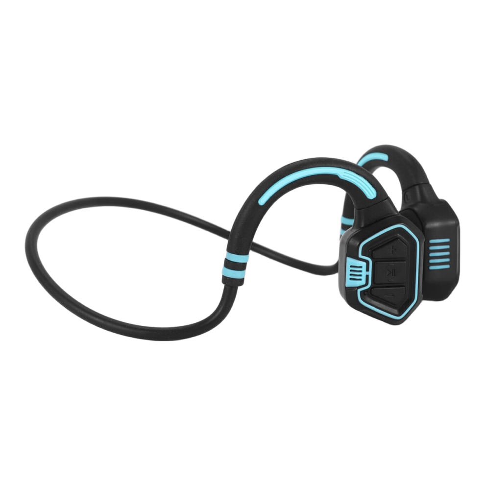 Bone Conduction Headphones Ip68 Waterproof Tooth 5.1 Open Ear Wireless Sports For Running Swimming Blue 4852694711238