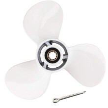 Elica fuoribordo per barca 20 CV/25 CV, 9 7/8  10 1/2, 3 pale, albero a denti da 10, pezzo di ricambio motore