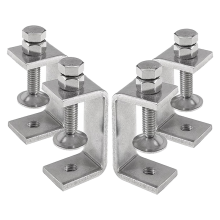 Robuste Klemmen aus Edelstahl 304, kleine Metallklemmen mit Schrauben, breite Backenöffnung 65 mm (4 Stück)