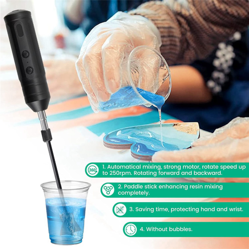 Epoxy Mixer, Handheld Resin Mixing Tools for Stirring - Electric Mixer Machine with 4Pcs Paddles 2