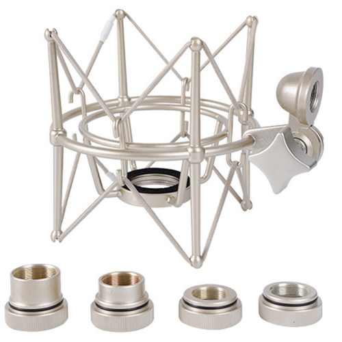Microfoon-schokmontage Verstelbaar Opname Microfoonstatief Metalen Beugel Pod (Champagne Goud)