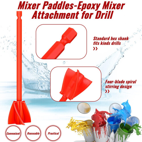 12 Pieces Epoxy Mixer Attachment for Drill Helix Paint Reusable Resin Stirrers 2