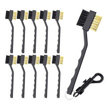 15 pezzi Spazzola per mazze da golf e pulitore per scanalature, pulitore per pulizia a doppia faccia con clip nero