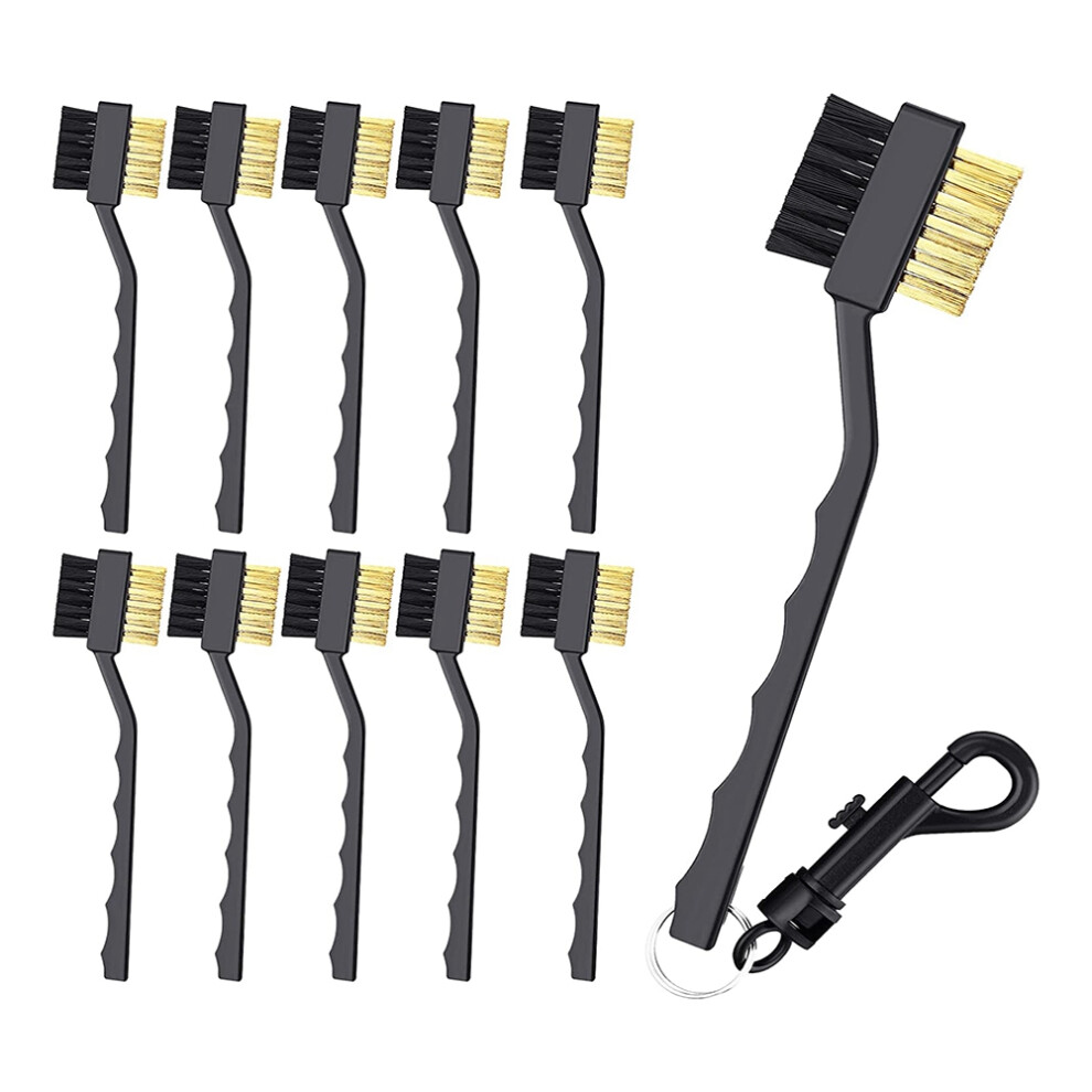 15Pcs Golf Club Brush and Groove Cleaner,Double Sided Cleaning Cleaner with Clips Black-image-OPC-PGGRWJS-NEW