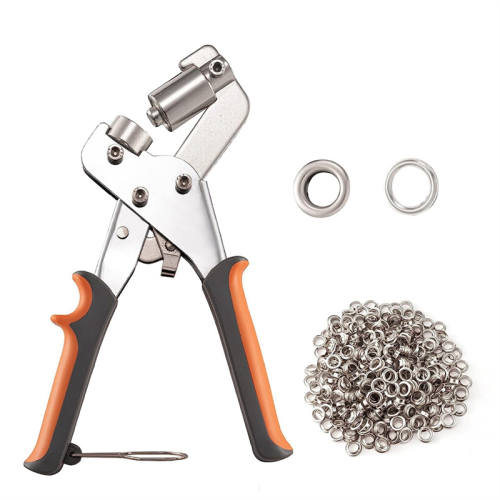 Kit de ferramentas de ilhós - conjunto de punção incluindo 500 peças de ilhós de 3/8 polegadas para tecidos, lona e muito mais 1