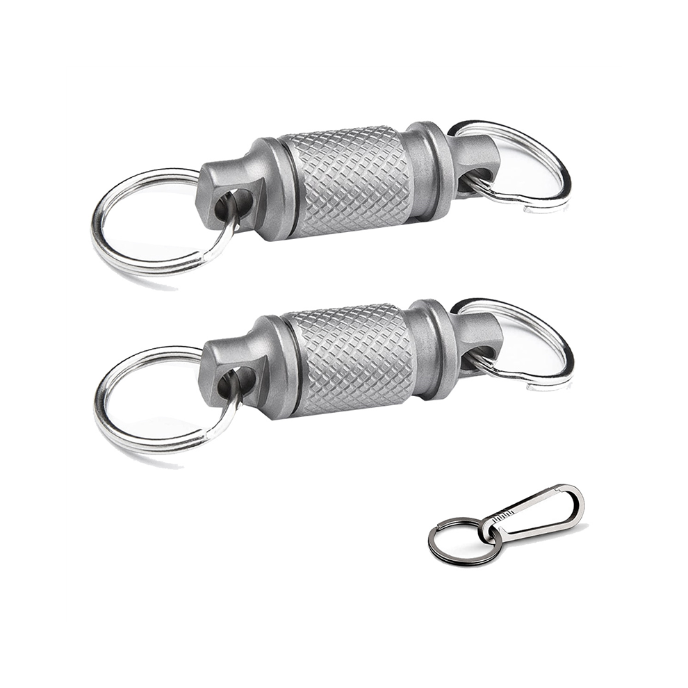Schnellverschluss-SchlüSselanhäNger-Set Mit Titan-Karabiner Und SchlüSselringen – Erweiterter Drehclip, 360-Grad-Drehung-image
