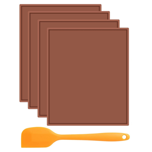 Silicone Dehydrator Sheets with Edge, Fruit Leather Trays for Liquid Fruits Meat Vegetables Herbs Scraper