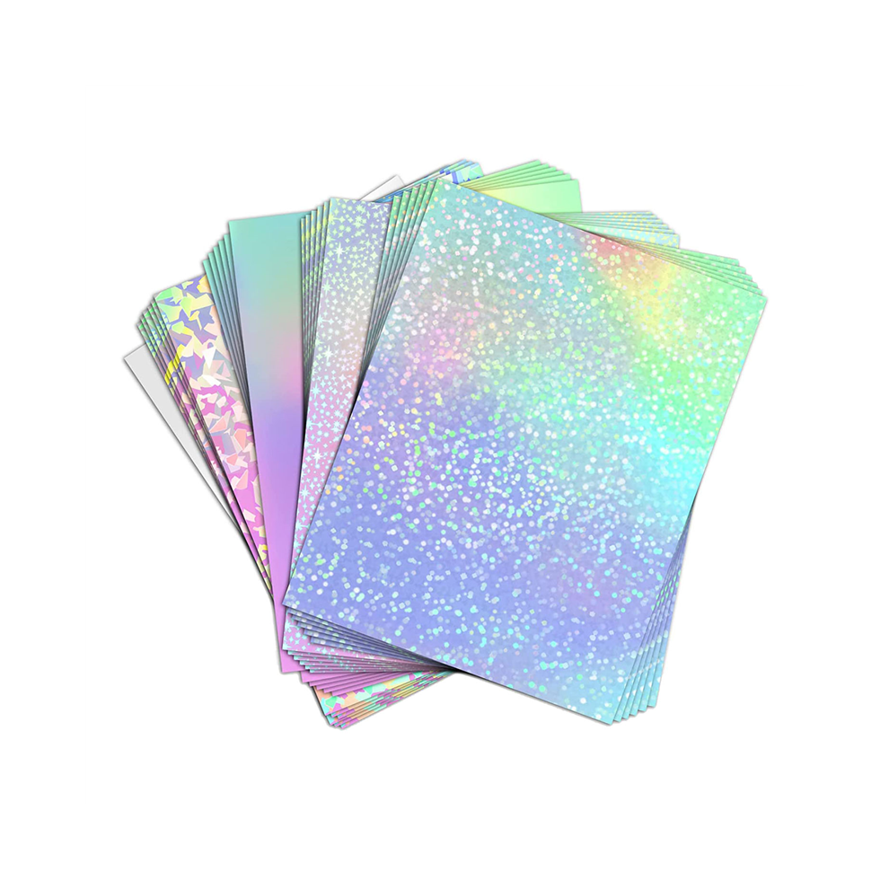 24 vellen vinyl stickerpapier voor inkjetprinter - bedrukbaar glanzend en holografisch laminaat