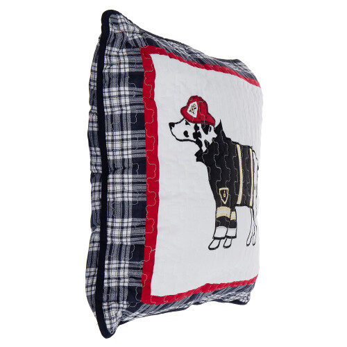Cozy Line Home Fashions Ριχτάρι Σκύλου Τετράγωνο, Κόκκινο Ναυτικό Λευκό Ραμμένο Μοτίβο 1