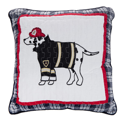 Cozy Line Home Fashions Ριχτάρι Σκύλου Τετράγωνο, Κόκκινο Ναυτικό Λευκό Ραμμένο Μοτίβο