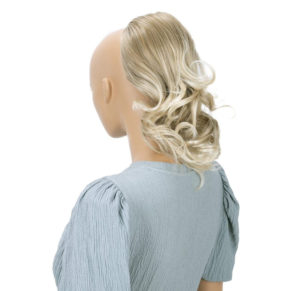 Caisha Unisex 12"" Hair Piece Braid Ponytail Extension Voluminous Wavy Blonde Mix Ph4a