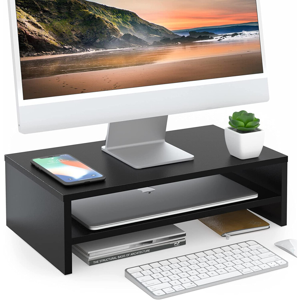 Fitueyes Monitor Stand - 2 Tier Computer Monitor Riser With 16.7 Inch 602258732148