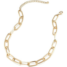 (As show, One size) Chain Necklace, Women's Dainty and Chunky Link Jewelry, Choker Necklace, Gold Plated Oval Link Chains Necklace Set