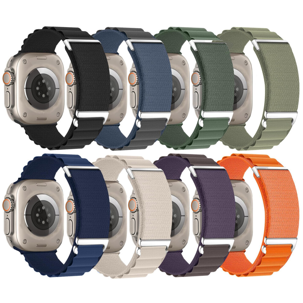 Bracelet en nylon Alpine Loop compatible avec Apple Watch Ultra 49 mm, 46 mm, 45 mm et 44 mm, bracelet sport pour femmes et hommes avec crochet G en t