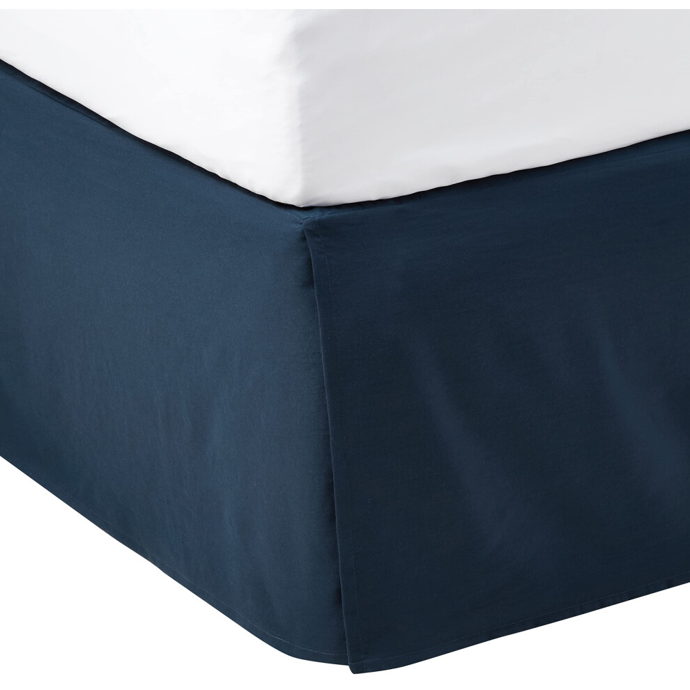 Jupe de lit pliss   e l   g   re Amazon Basics, Queen, bleu marine, unie