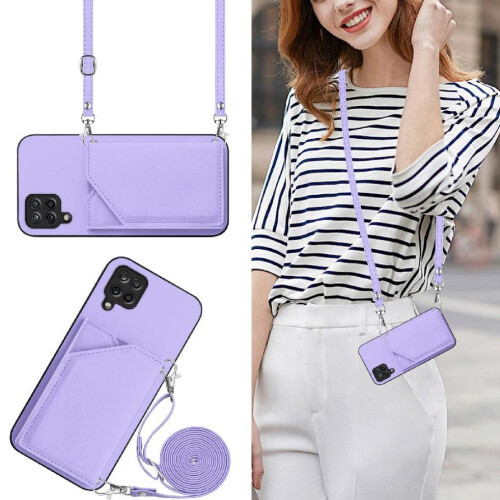 (Light Violet) Compatible Case for Samsung Galaxy A12 Accurate Incision Unique Kickstand Function High Quality 2