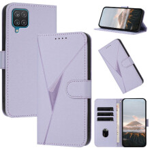 (Light Violet) Flip Case for Samsung Galaxy A12 with Card Slots with Kickstand Function Flip Protective Mobile Phone Anti-fall Premium Pu Leather