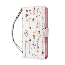 (C1 ) Wallet Phone Case for Samsung Galaxy A12 3 Card Slots 1 Bill Compartment Painted Flower Magnetic Closure Rfid Blocking