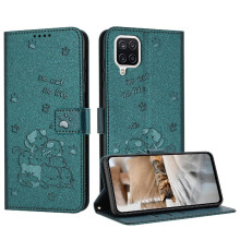 (C2) Flip Case for Samsung Galaxy A12 Leather Wallet Pu Leather Card Holder Kickstand Cute Cat