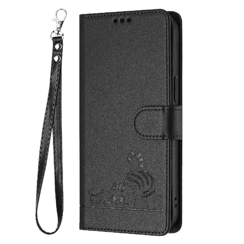 (Black) Case For Oppo A53s 5G/A56 5G Cat Rfid Wallet Flip Cover Card Slot Holder Kickstand Black 764490356749
