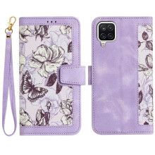 (Light Violet) Wallet Case for Samsung Galaxy A12 5g Anti Scratch Pu Leather Magnetic Closure Kickstand Card Holder
