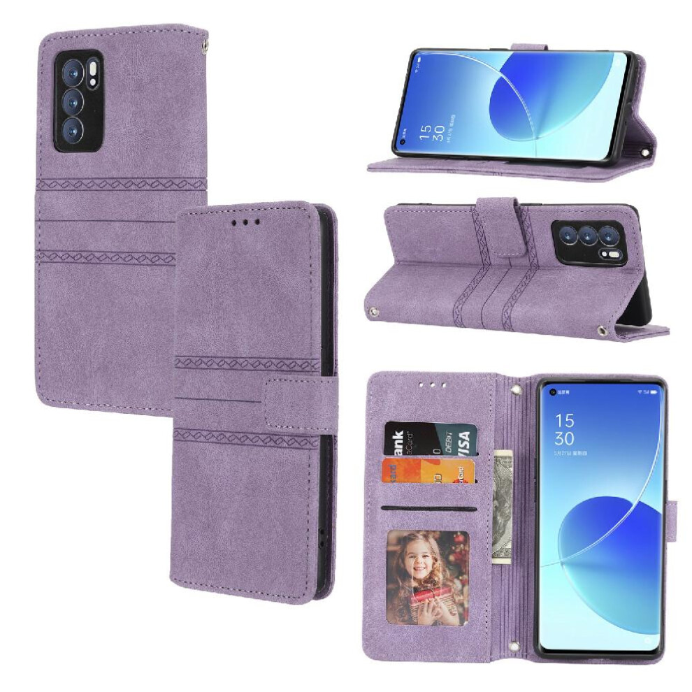 (Purple) Flip Case For Oppo A53s 5G/Oppo A56 5G Pu Leather Wallet Case Magnetic Closure Kickstand Shockproof Protective Purple 764490357746