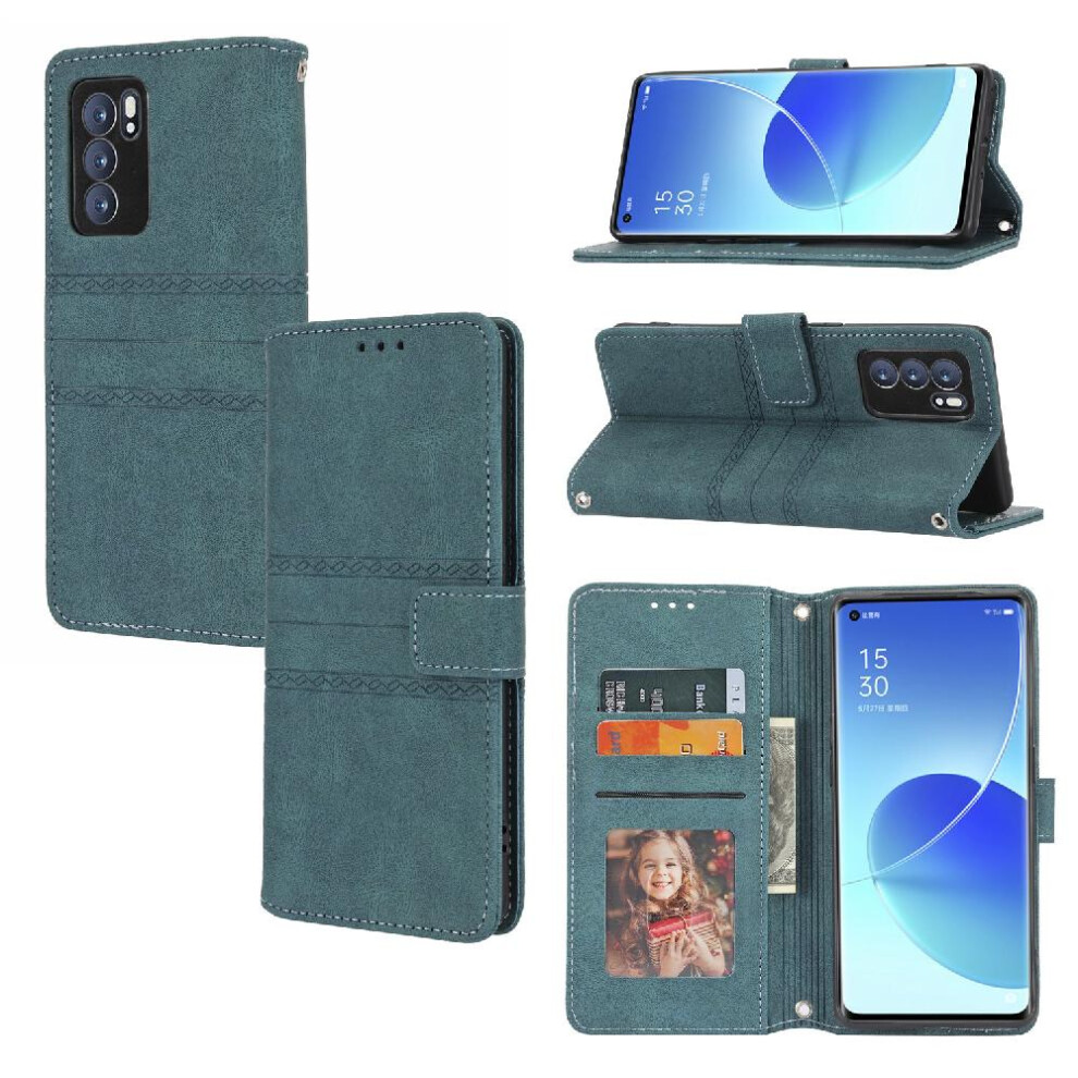 (Green) Flip Case For Oppo A53s 5G/Oppo A56 5G Pu Leather Wallet Case Magnetic Closure Kickstand Shockproof Protective Green 764490357739
