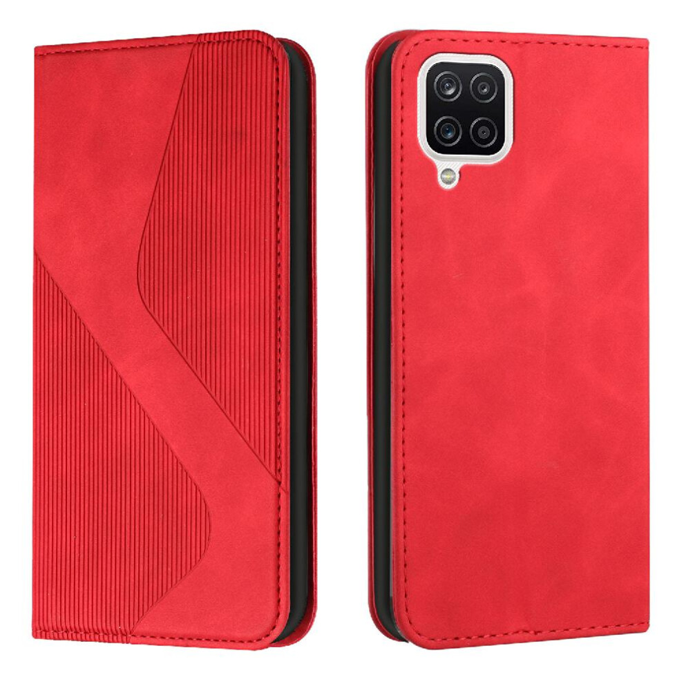 (Red) Case For Samsung Galaxy A12/M12 Folio Flip Wallet Kickstand Pu Leather Card Slots Holder Magnetic Red 764490358163