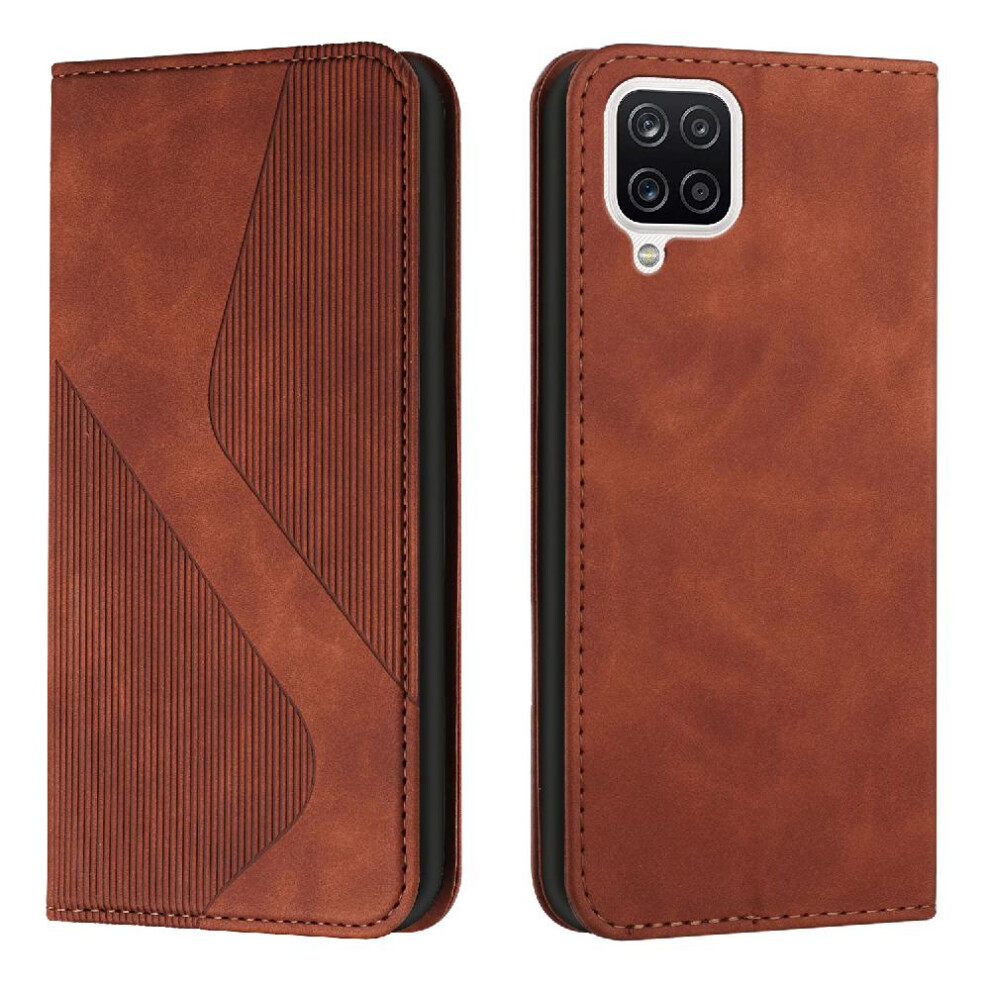 (Brown) Case For Samsung Galaxy A12/M12 Folio Flip Wallet Kickstand Pu Leather Card Slots Holder Magnetic Brown 764490358170