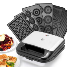 SUPERLEX 6-in-1 Waffle Maker 850W Sandwich Toaster Replaceable Plates