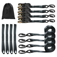 Ratcheting Vehicle Tie Down Straps, 5m x 25mm,800kg Max Break Strength