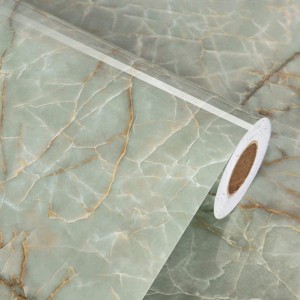 Vinyl 157 X 472 Green Marble Contact Paper For Countertops Waterproof Marble Wallpaper Peel And Stick Countertops Self Adhe 750081902402
