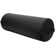 ForPro Professional Collection Jumbo Full Round Bolster Pillow, Black, Oil and Stain-Resistant, for Massage and Yoga, 9    R x 26    L
