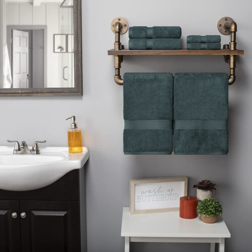 Set de prosopuri de bumbac egiptean superior cu 6 buca?i include 2 baie 1