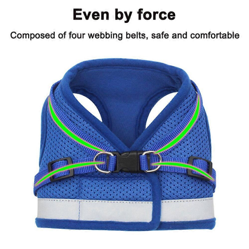 (As show, One size) Soft Mesh Dog Harness with Leash Set, Reflective, Adjustable, Breathable for Puppies, Dogs, and Cats-image-OPC-PGGVN2M-NEW