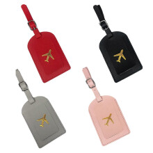(As show, One size) 4 Pack Faux Leather Luggage Tags, Cute & Funny Travel Bag Tags, Suitcase Labels for Women & Kids