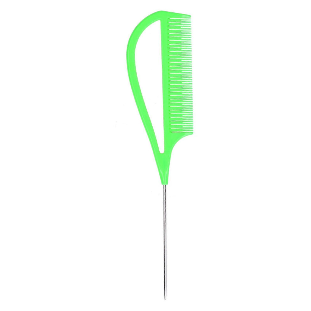 (As show, One size) Hair Highlighting Tail Comb AntiStatic Hair Styling Comb for Barber Salon Home(Green )
