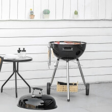 Outsunny Portable Kettle Charcoal Grill BBQ Smoker w/ Cover, Lid, & Thermometer