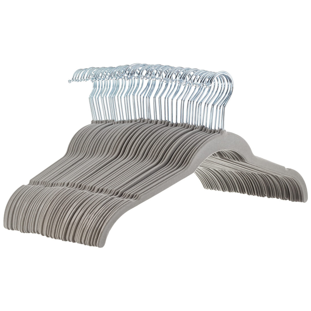 Amazon Basics Gruccia In Velluto Per Abiti E Camicie, 50 Pezzi, Grigio