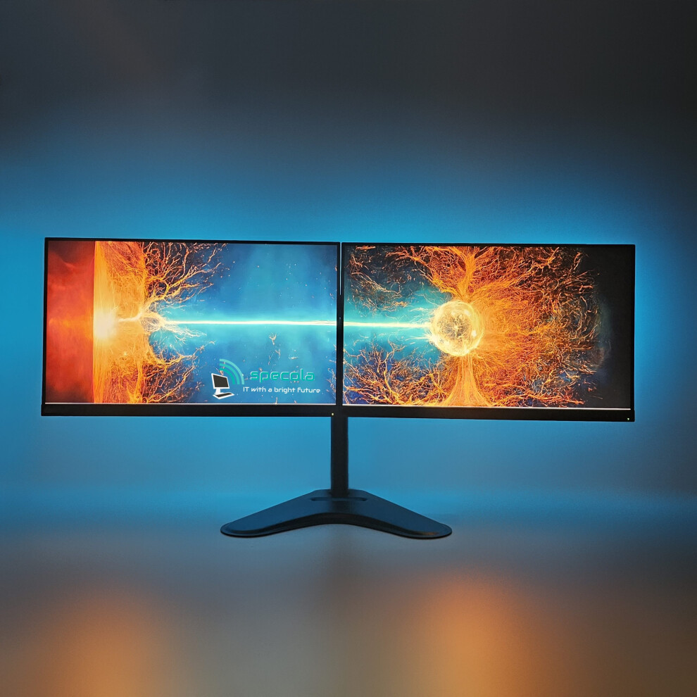 Specola Dual Monitors 2X23" Frameless - Rgb Ambient Back Light Strip - 2Xvga