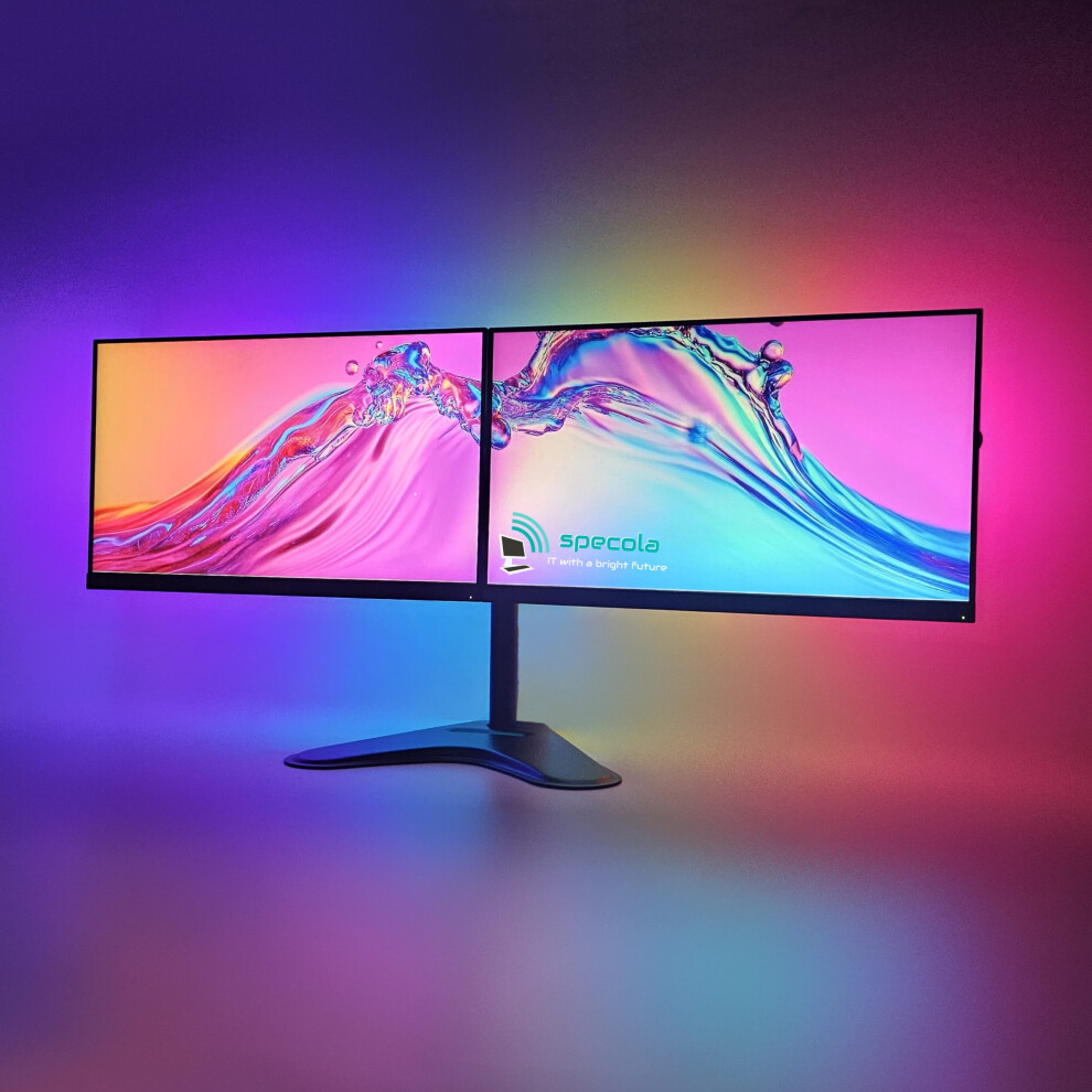 Specola Dual Monitors 2X22" Frameless - Rgb Ambient Back Light Strip - 1Xdvi/1Xvga
