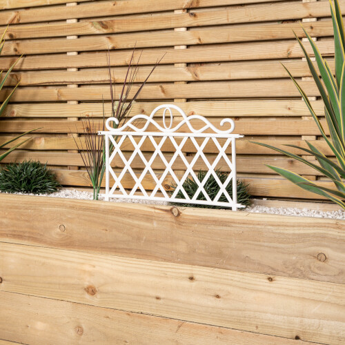 27cm White Plastic Garden Patio Lawn Border Fence Edging 1