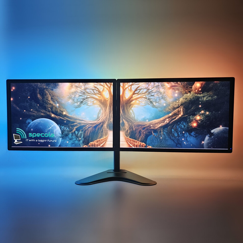 Specola Dual Hd Monitors 2X24" - Rgb Ambient Back Light Strip - 2Xdisplayport