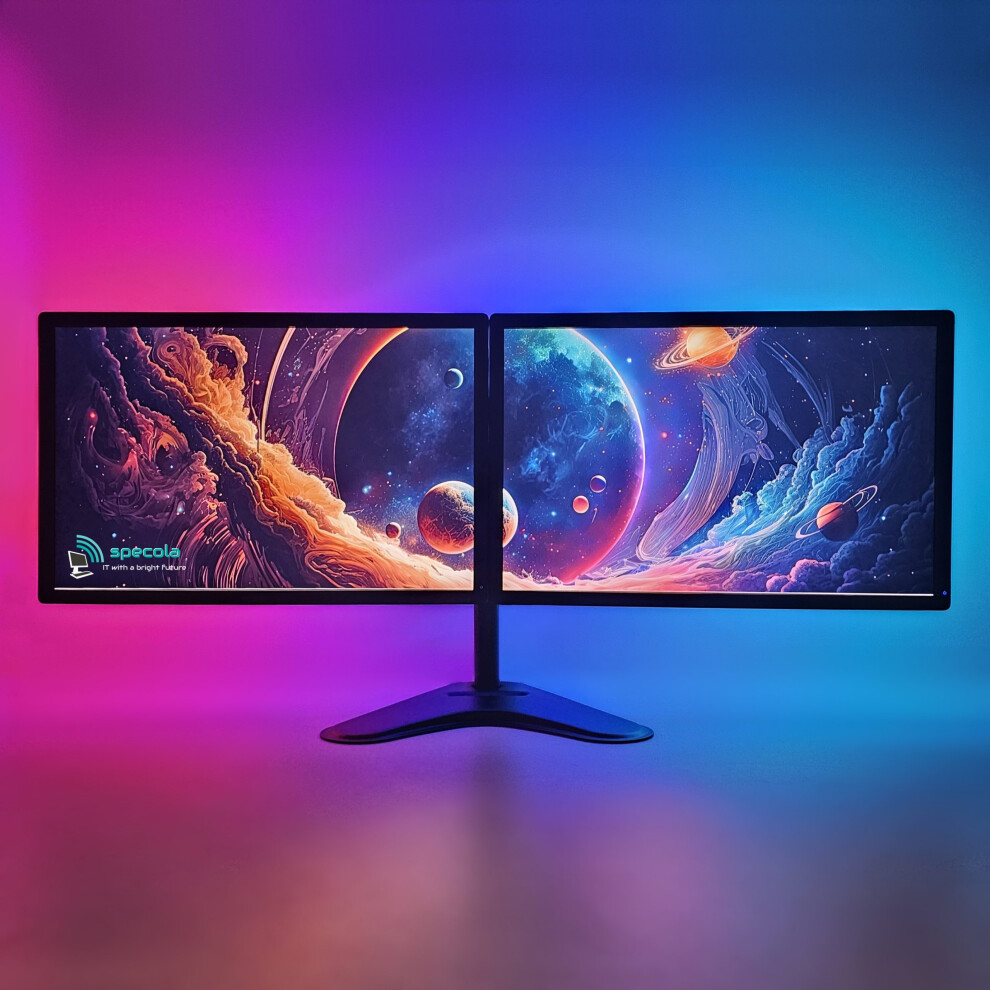 Dual Hd Monitors 2X23" - Rgb Ambient Back Strip - 1Xhdmi/1Xdp Light 5056813294926