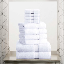 Pile de coton egyptien superieur Ensemble de serviettes de 10 pieces comprend 2 salles de bain 4 main 4 serviettes / gants de toilette ultra serv