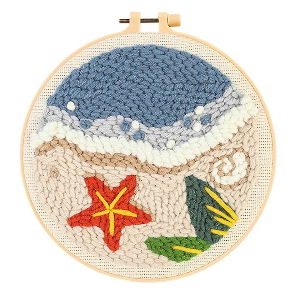 (As show, One size) Punch Needle Embroidery Kit for Adults, DIY Hawaiian Style, 8-Inch Hoop, Crafting Starter Set for Art and Decoration-image-OPC-PGGW7S8-NEW