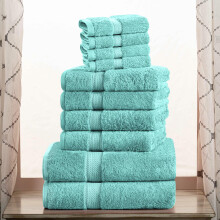 Pile de coton egyptien superieur Ensemble de serviettes de 10 pieces comprend 2 salles de bain 4 main 4 serviettes pour visage / gants de toilett